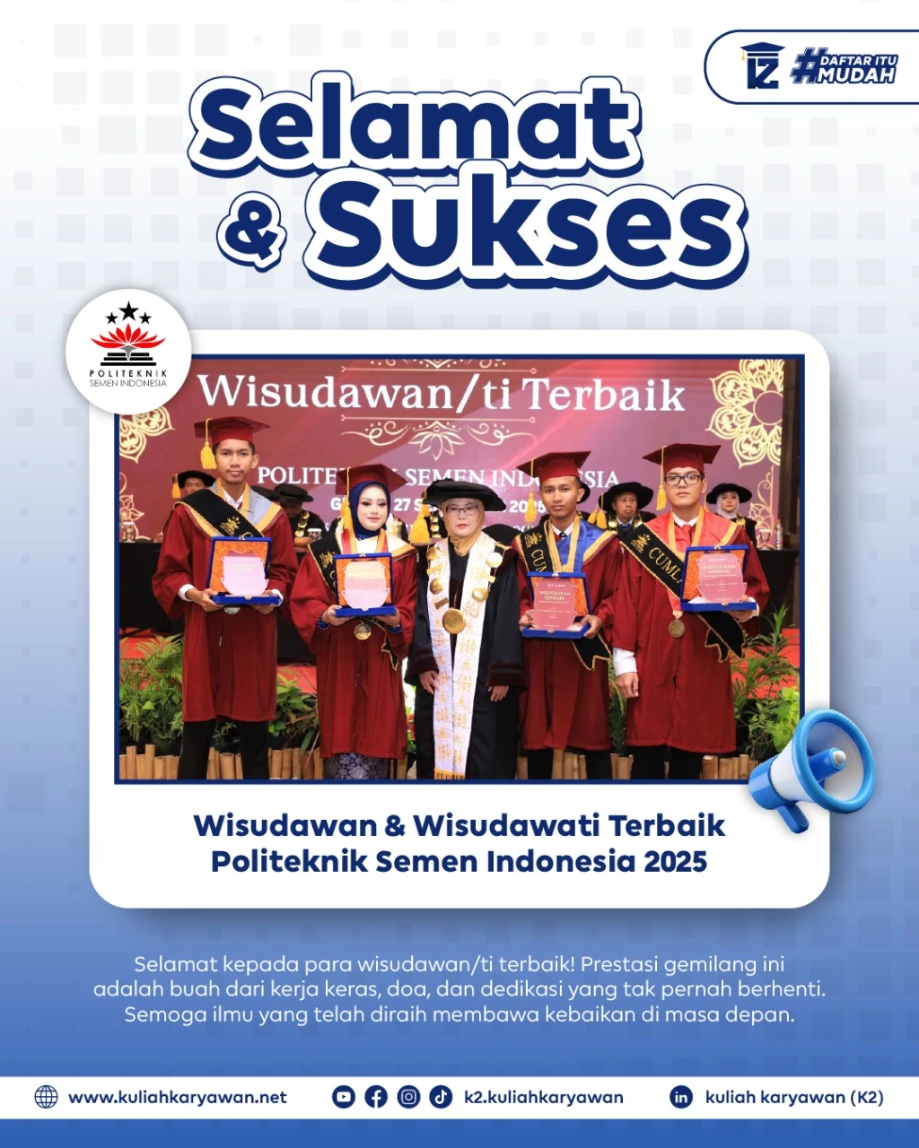 Wisudawan & Wisudawati Peraih Cumlaude Politeknik Semen Indonesia